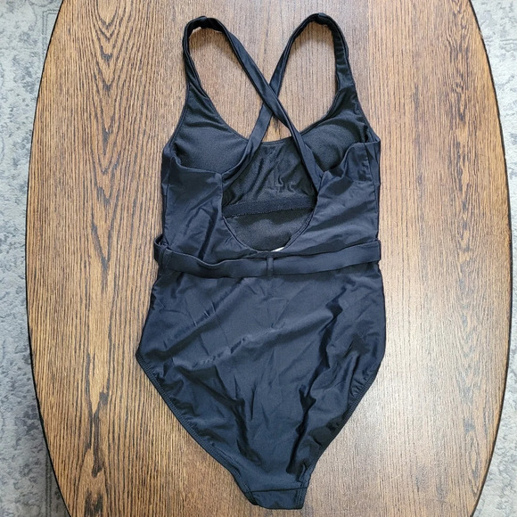 NOBO No Boundaries Black Belted One Piece Swimsuit Size Junior's Medium - Picture 4 of 8